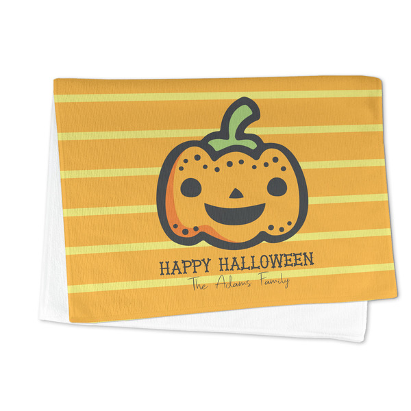 Halloween Pumpkin Microfiber Dish Towel - FOLDED HALF