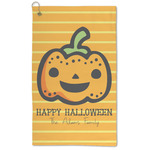 Halloween Pumpkin Microfiber Golf Towel - Large (Personalized)