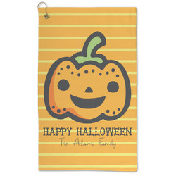 Halloween Pumpkin Microfiber Golf Towel - Large (Personalized)