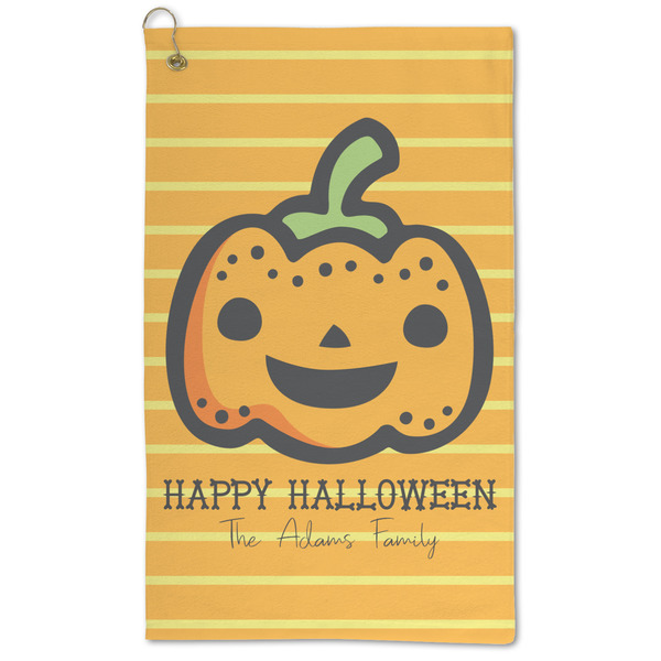 Custom Halloween Pumpkin Microfiber Golf Towel - Large (Personalized)