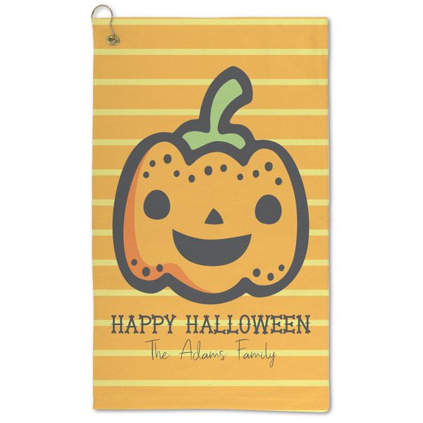 Custom Halloween Pumpkin Microfiber Golf Towel (Personalized)