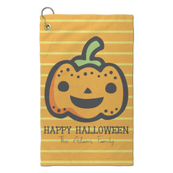 Halloween Pumpkin Microfiber Golf Towel - Small (Personalized)