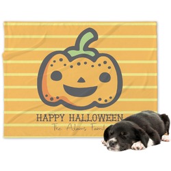 Halloween Pumpkin Dog Blanket - Large (Personalized)
