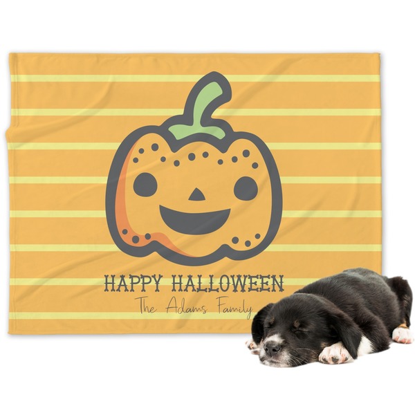 Custom Halloween Pumpkin Dog Blanket (Personalized)