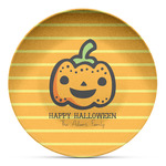 Halloween Pumpkin Microwave Safe Plastic Plate - Composite Polymer (Personalized)
