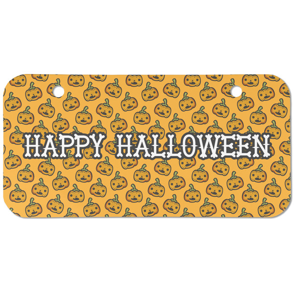 Custom Halloween Pumpkin Mini/Bicycle License Plate (2 Holes) (Personalized)