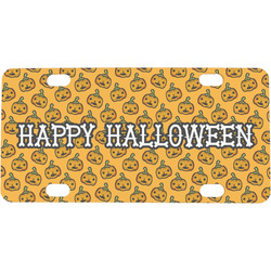 Halloween Pumpkin Mini / Bicycle License Plate (4 Holes) (Personalized)