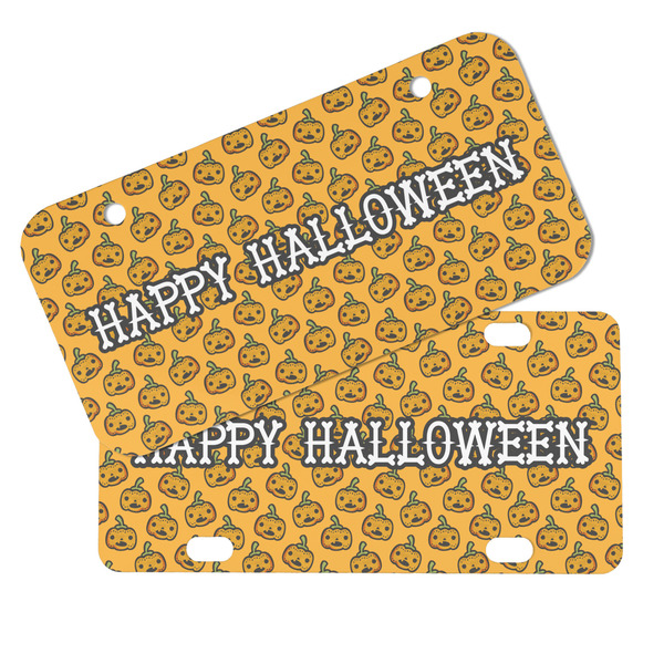 Halloween Pumpkin Mini License Plates - MAIN (4 and 2 Holes)