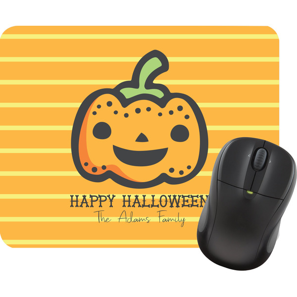 Custom Halloween Pumpkin Rectangular Mouse Pad (Personalized)