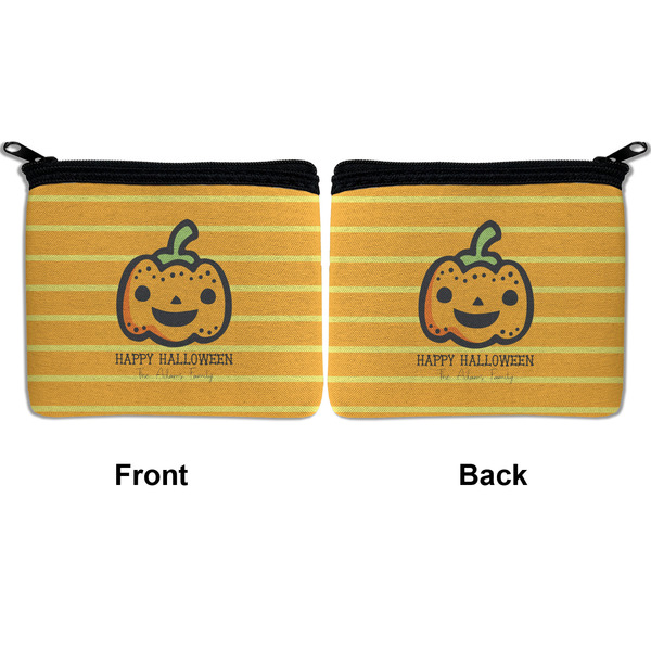 Halloween Pumpkin Neoprene Coin Purse - Front & Back (APPROVAL)