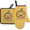 Halloween Pumpkin Oven Mitt & Pot Holder Set w/ Name or Text