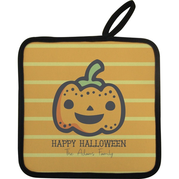 Custom Halloween Pumpkin Pot Holder w/ Name or Text