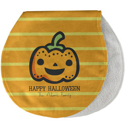 Halloween Pumpkin Burp Pad - Velour w/ Name or Text