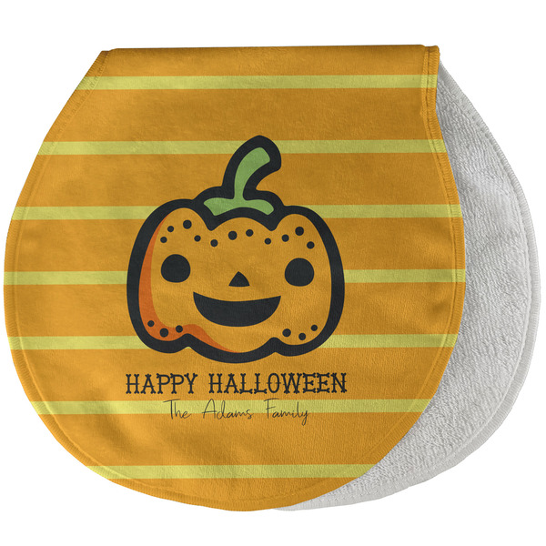 Halloween Pumpkin New Baby Burp Folded