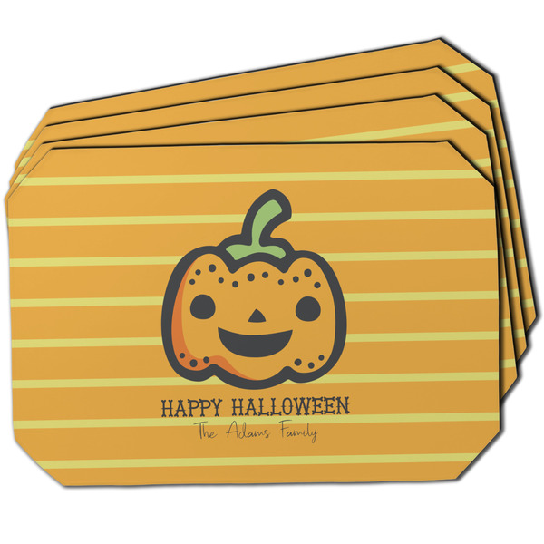 Custom Halloween Pumpkin Dining Table Mat - Octagon w/ Name or Text
