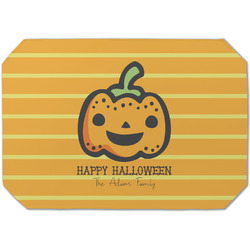 Halloween Pumpkin Dining Table Mat - Octagon (Single-Sided) w/ Name or Text