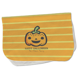 Halloween Pumpkin Burp Cloth - Fleece w/ Name or Text