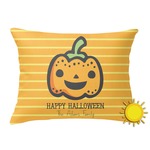 Halloween Pumpkin Outdoor Throw Pillow (Rectangular) (Personalized)