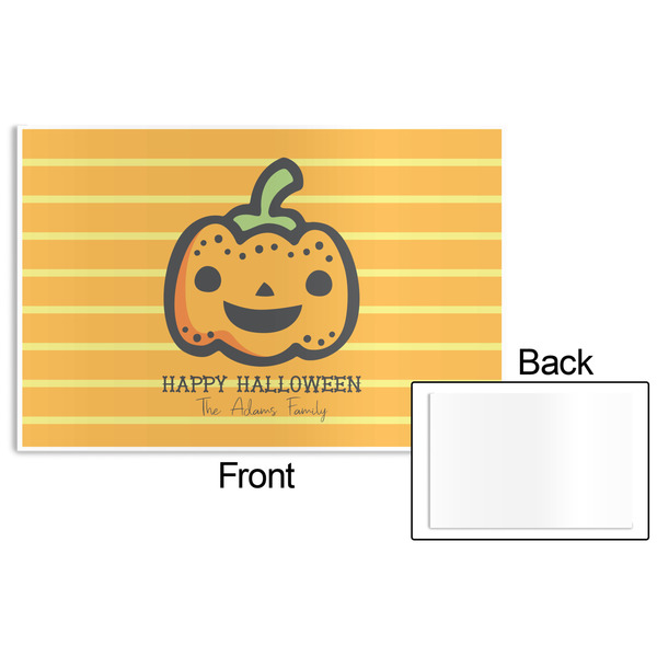 Halloween Pumpkin Disposable Paper Placemat - Front & Back