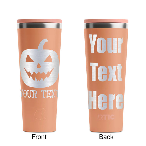 Halloween Pumpkin Peach RTIC Everyday Tumbler - 28 oz. - Front and Back