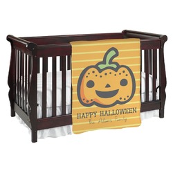 Halloween Pumpkin Baby Blanket (Single Sided) (Personalized)