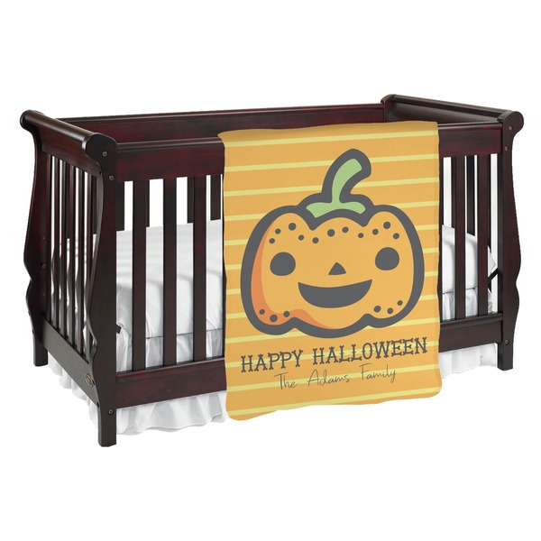 Custom Halloween Pumpkin Baby Blanket (Personalized)
