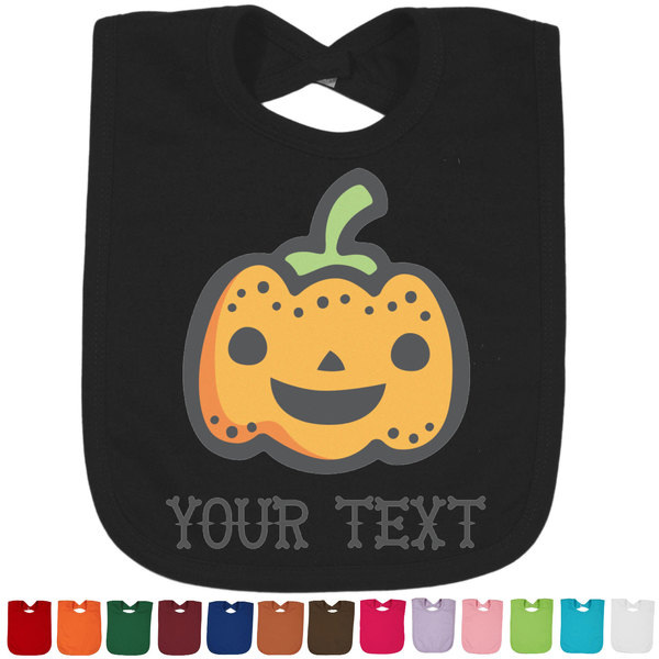 Custom Halloween Pumpkin Cotton Baby Bib (Personalized)