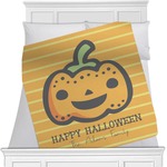 Halloween Pumpkin Minky Blanket - 40"x30" - Double Sided (Personalized)