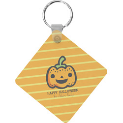 Halloween Pumpkin Diamond Plastic Keychain w/ Name or Text