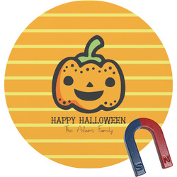 Halloween Pumpkin Round Fridge Magnet (Personalized)