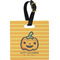 Halloween Pumpkin Plastic Luggage Tag - Square w/ Name or Text