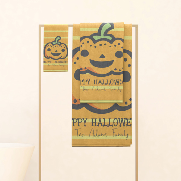 Halloween Pumpkin Personalized Towel Set
