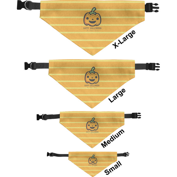 Halloween Pumpkin Pet Bandana Sizes