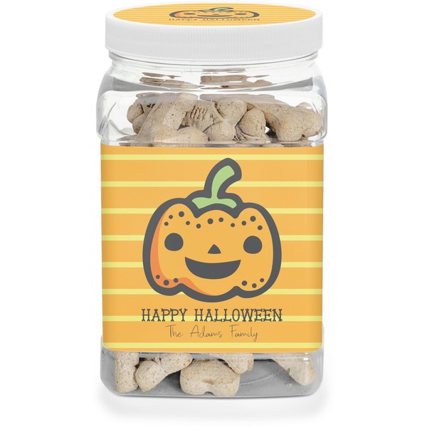 Custom Halloween Pumpkin Dog Treat Jar (Personalized)
