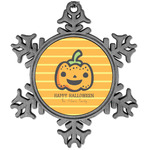 Halloween Pumpkin Vintage Snowflake Ornament (Personalized)