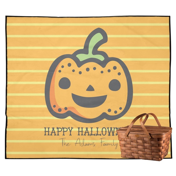 Custom Halloween Pumpkin Outdoor Picnic Blanket (Personalized)