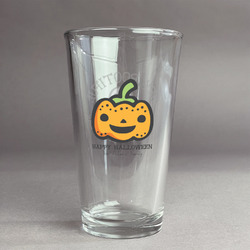 Halloween Pumpkin Pint Glass - Full Color Logo (Personalized)