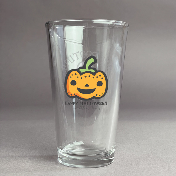 Custom Halloween Pumpkin Pint Glass - Full Color Logo (Personalized)