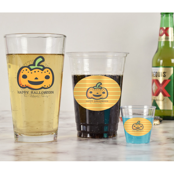 Halloween Pumpkin Pint Glass - Two Content - In Context