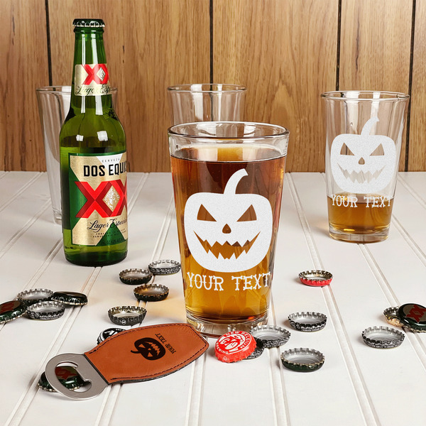 Halloween Pumpkin Pint Glasses - In Context