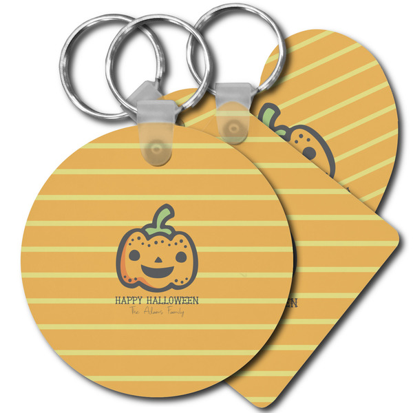 Custom Halloween Pumpkin Plastic Keychain (Personalized)