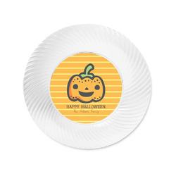 Halloween Pumpkin Plastic Party Appetizer & Dessert Plates - 6" (Personalized)