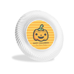 Halloween Pumpkin Plastic Party Appetizer & Dessert Plates - 6" (Personalized)