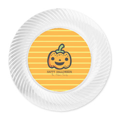 Halloween Pumpkin Plastic Party Dinner Plates - 10" (Personalized)