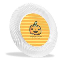 Halloween Pumpkin Plastic Party Dinner Plates - 10" (Personalized)