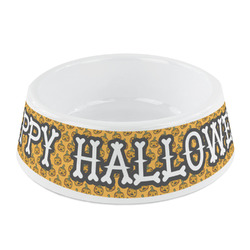 Halloween Pumpkin Plastic Dog Bowl - Small (Personalized)