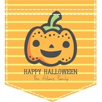 Halloween Pumpkin Iron On Faux Pocket (Personalized)