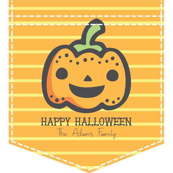 Custom Halloween Pumpkin Iron On Faux Pocket (Personalized)