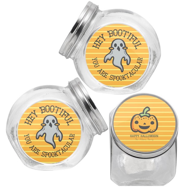 Halloween Pumpkin Puppy Treat Jar - Top Left Right