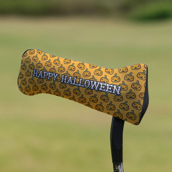 Halloween Pumpkin Putter Cover - On Putter